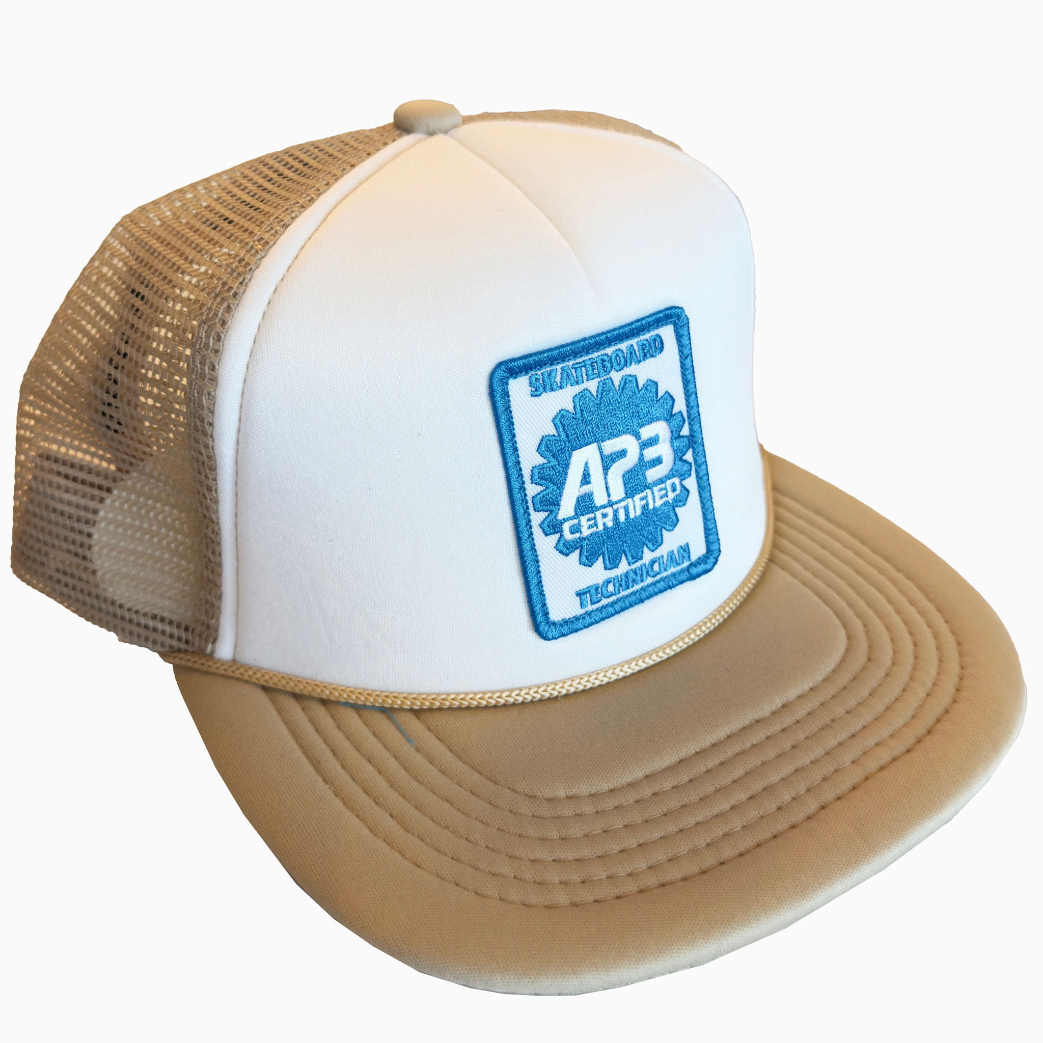 APB Skateshop APB Certified Trucker Hat Tan/White