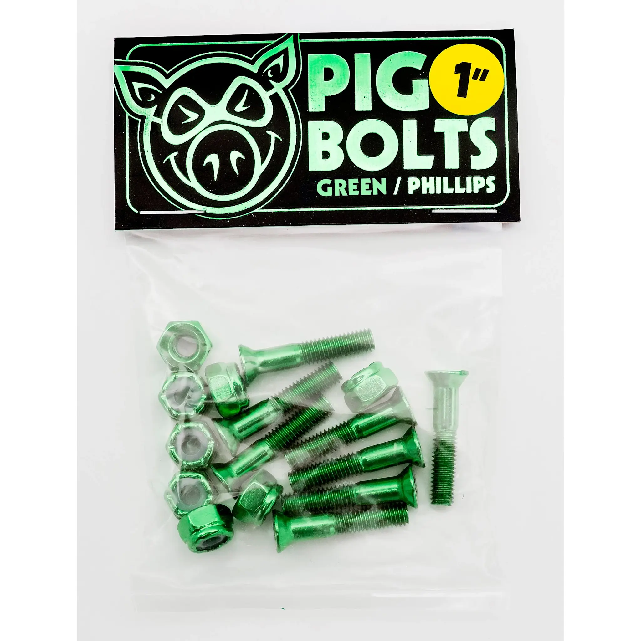 Pig Wheels Pig Green 1" Phillips Hardware