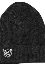 Pig Wheels Pig Head Dock Beanie Black