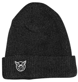 Pig Wheels Pig Head Dock Beanie Black