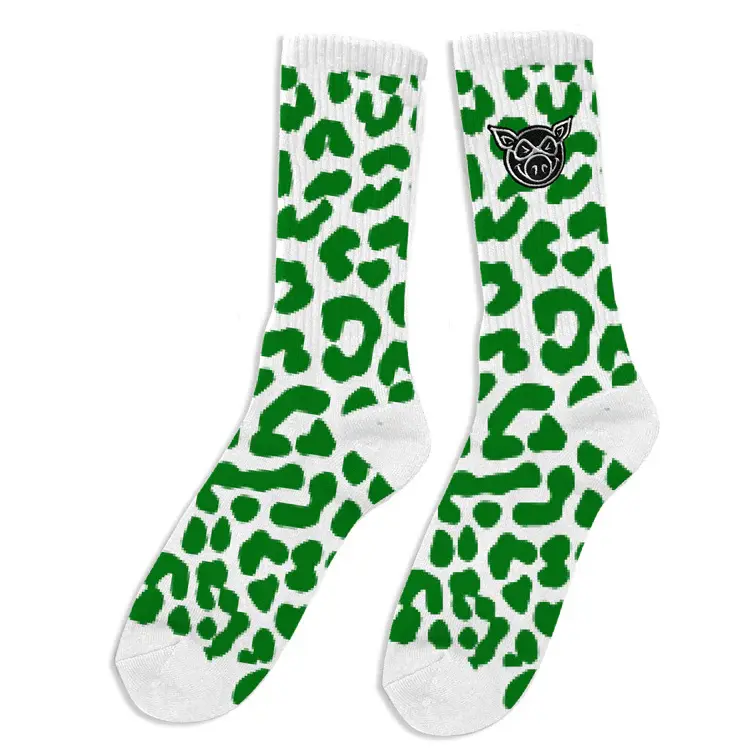 Pig Wheels Pig Leopard Socks Green