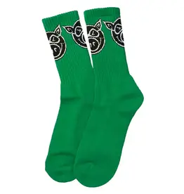 Pig Wheels Pig Head Socks Kelly