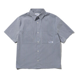 Butter Brand Vertical Stripe S/S Shirt Stone Blue