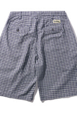 Butter Brand Pleated Shorts Navy Plaid