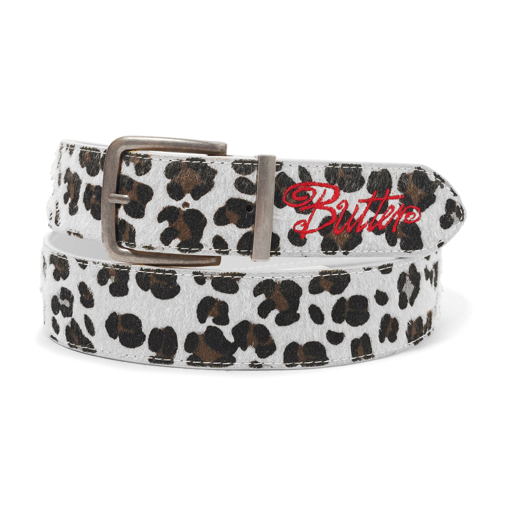 Butter Brand Snow Leopard Animal Hide Belt