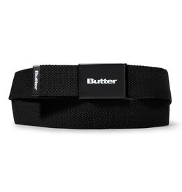 Butter Brand Logo Woven Belt Black