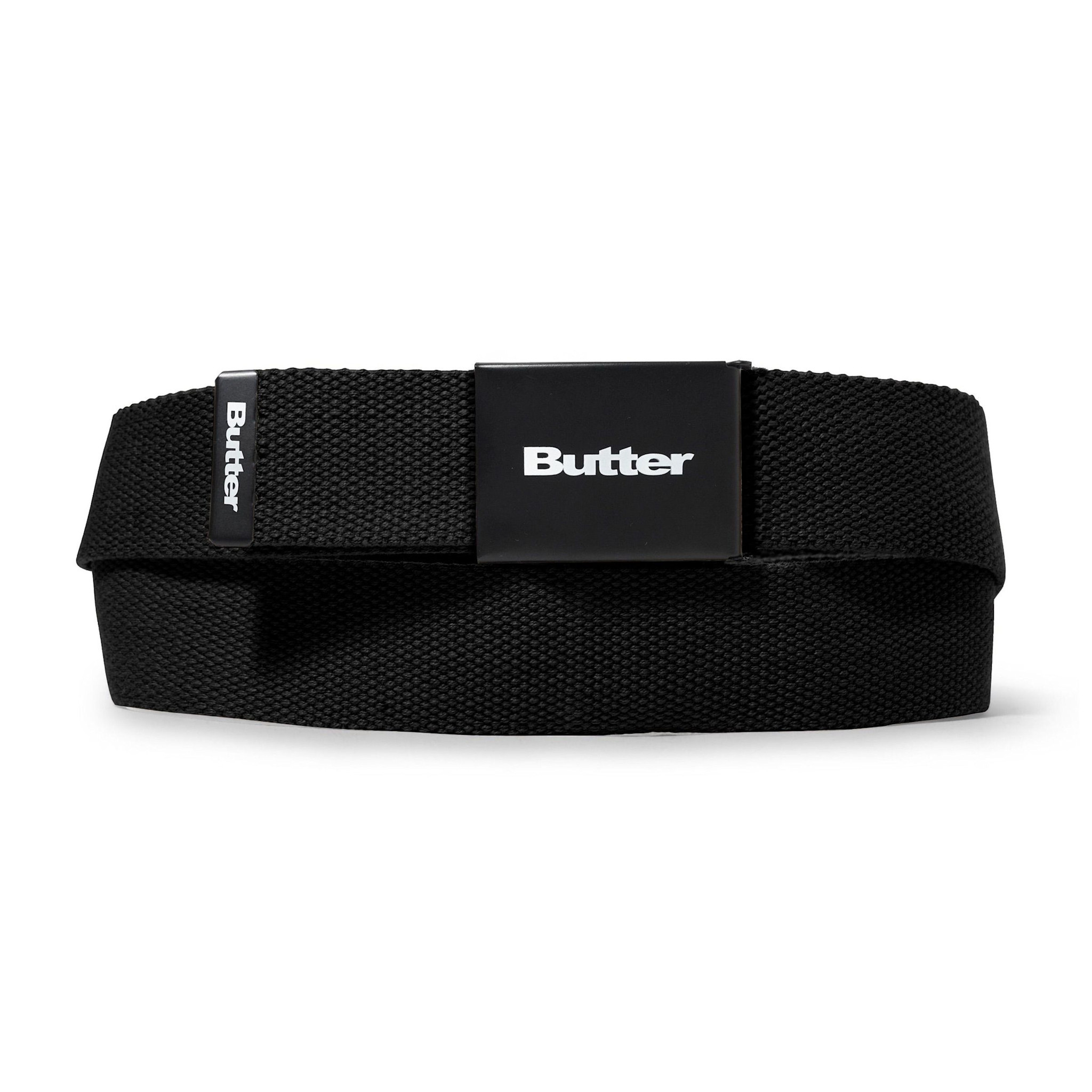 Butter Brand Logo Woven Belt Black