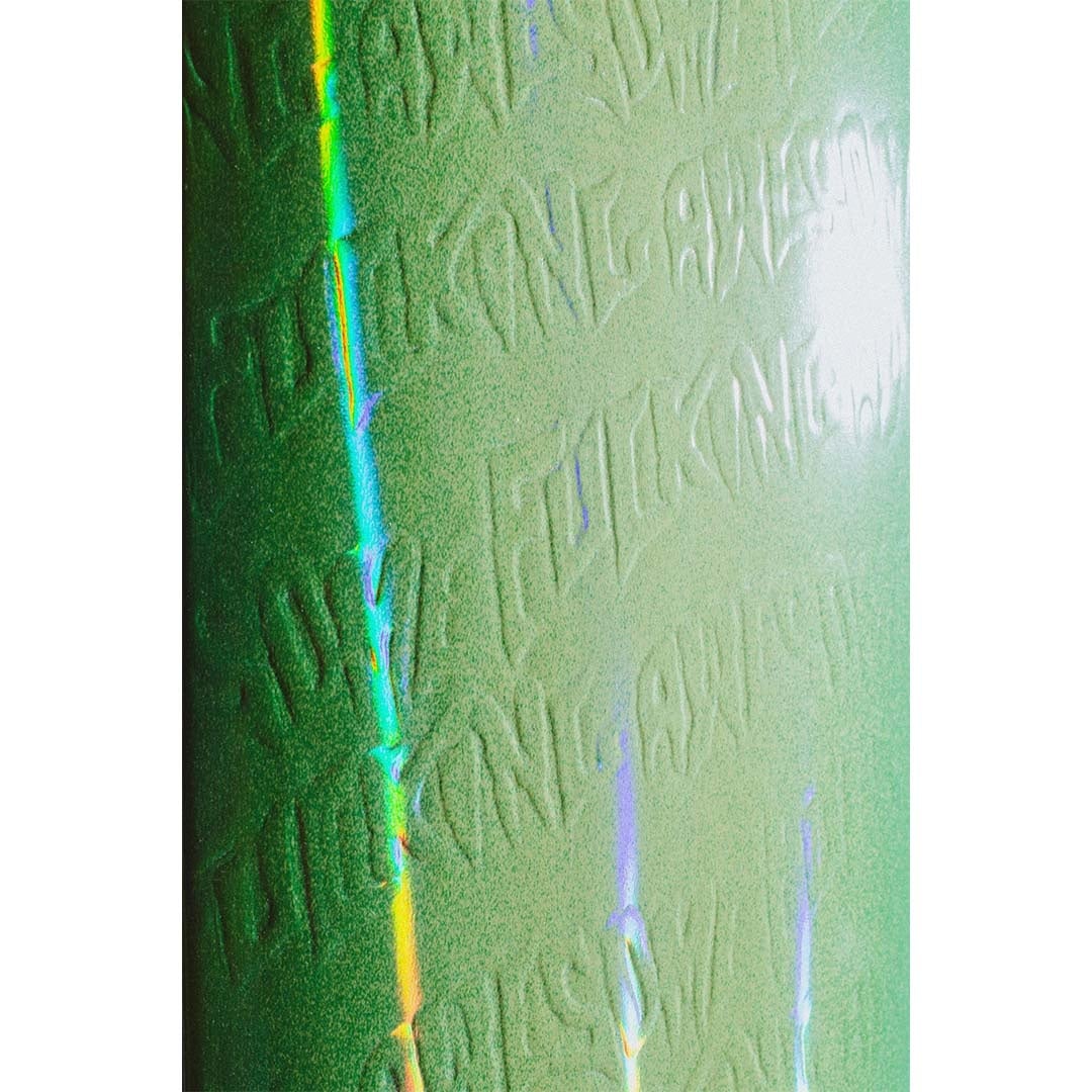 Fucking Awesome Neon Green Stamp Embossed 8.44" Shape 1