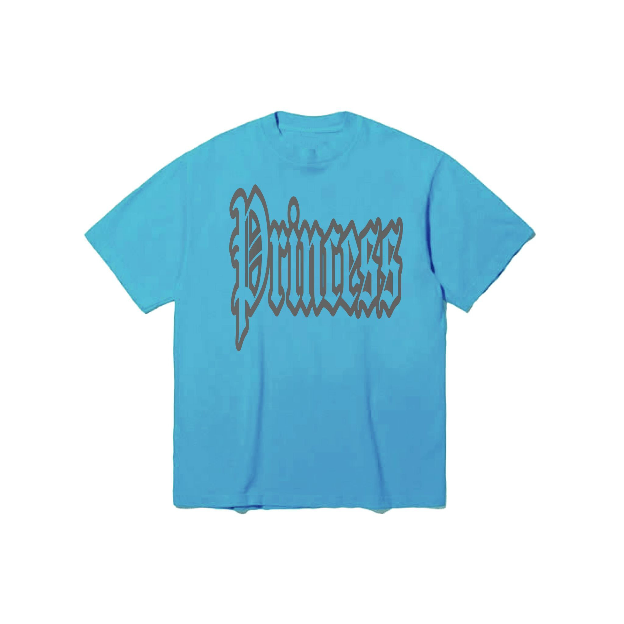 Hardbody Skateboards Princess Silver Tee Neon Blue