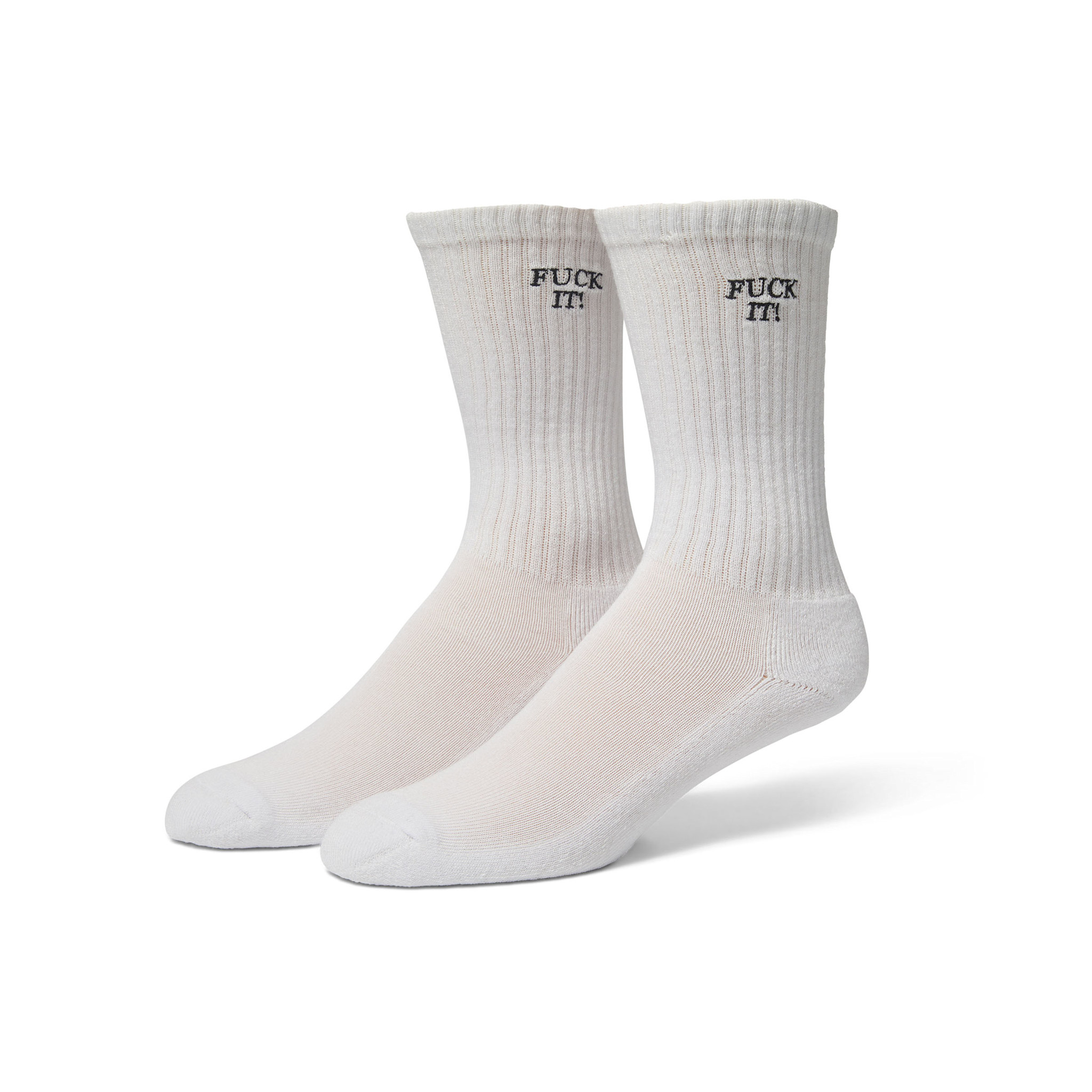 HUF Fuck It Embroidered Sock White