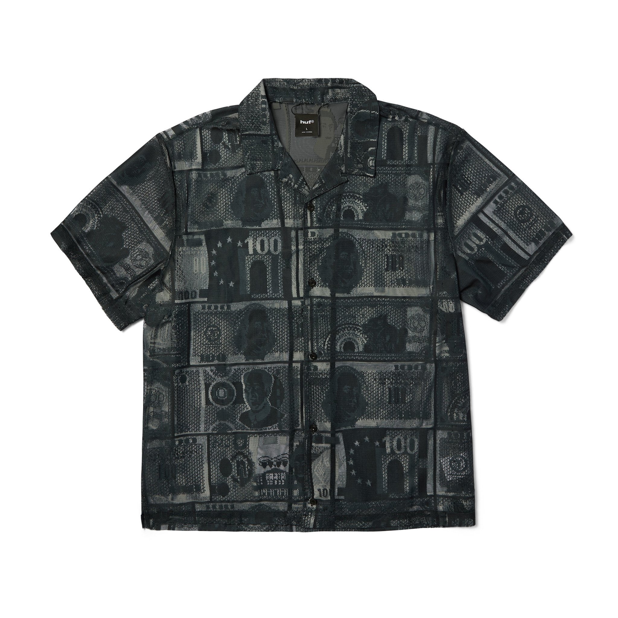 HUF Global Currency Lace Shirt Black