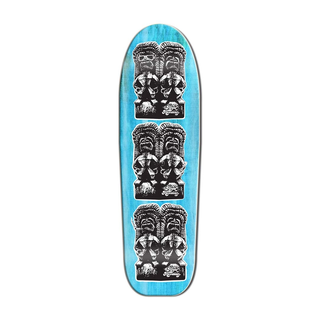 Royal Hawaiian Pool Service RHPS Tiki Blue Stained 9.75"