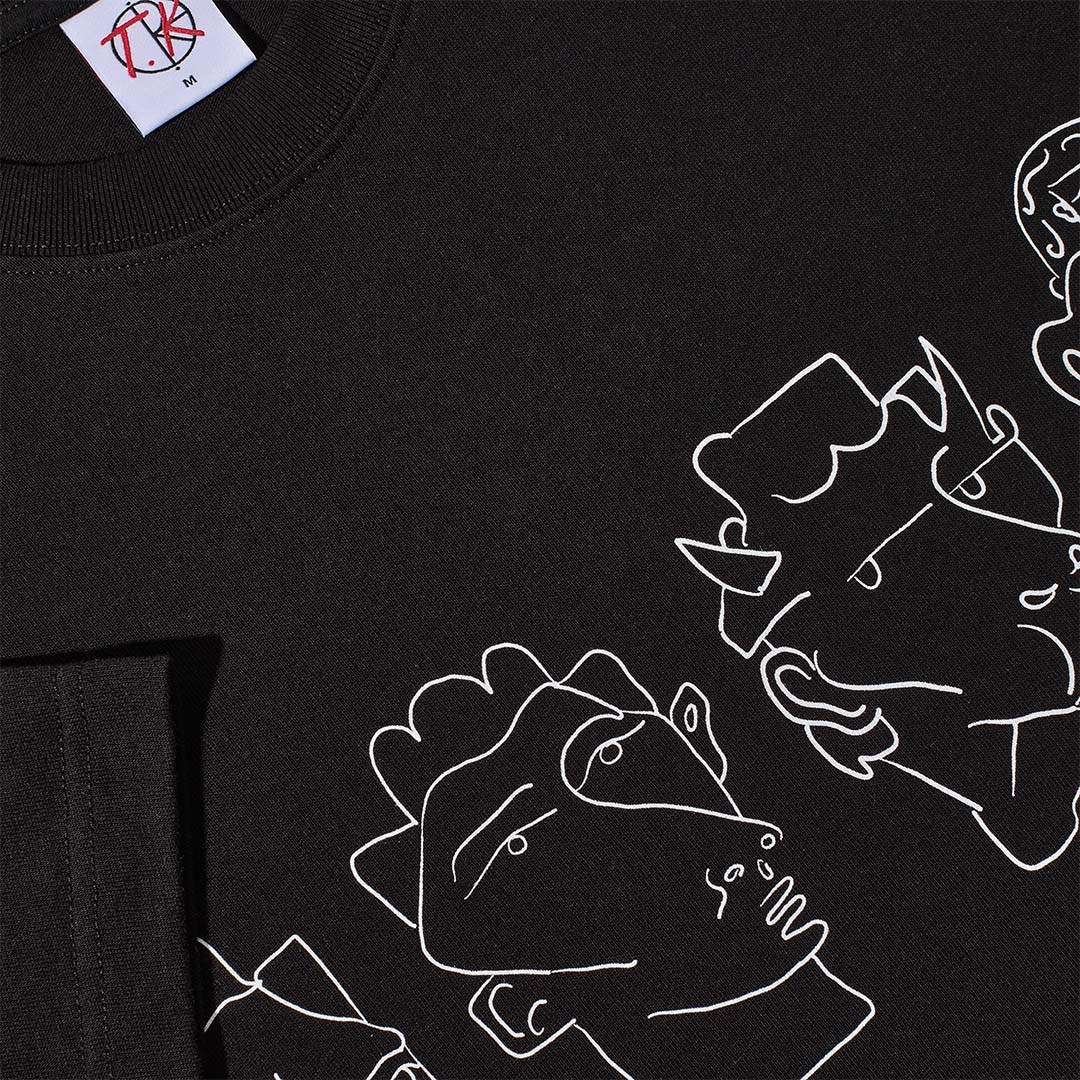 Polar Skate Co. 8 Heads Black/White Contrast Tee