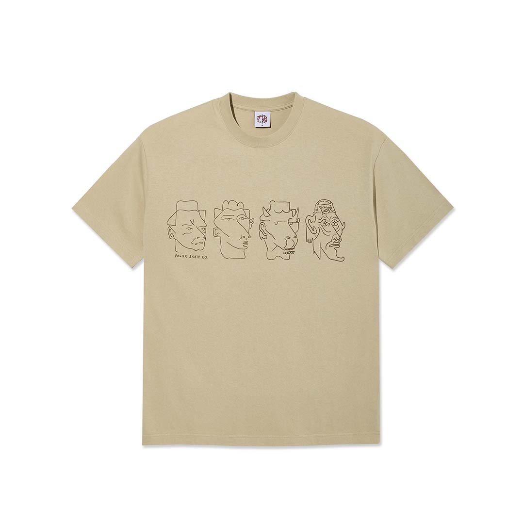 Polar Skate Co. 8 Heads Sand/Brown Contrast Tee