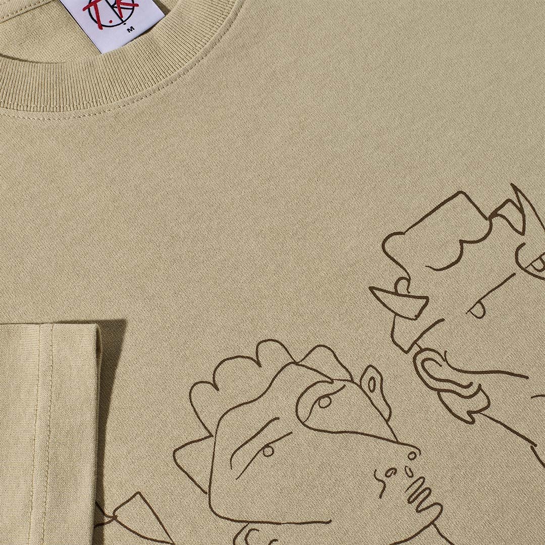 Polar Skate Co. 8 Heads Sand/Brown Contrast Tee