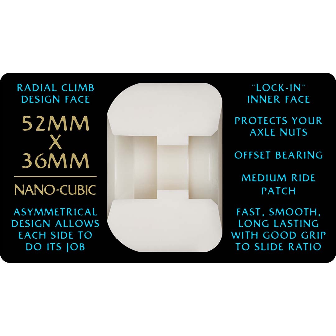 Powell Peralta Dragon Formula Andy Anderson Pro Nano Cubic 97a Asymmetrical White 52mm