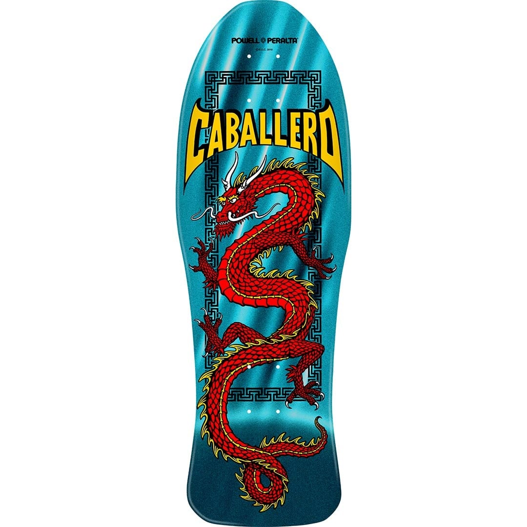 Powell Peralta Steve Caballero Chinese Dragon Reissue Turquoise Foil 10" X 30"
