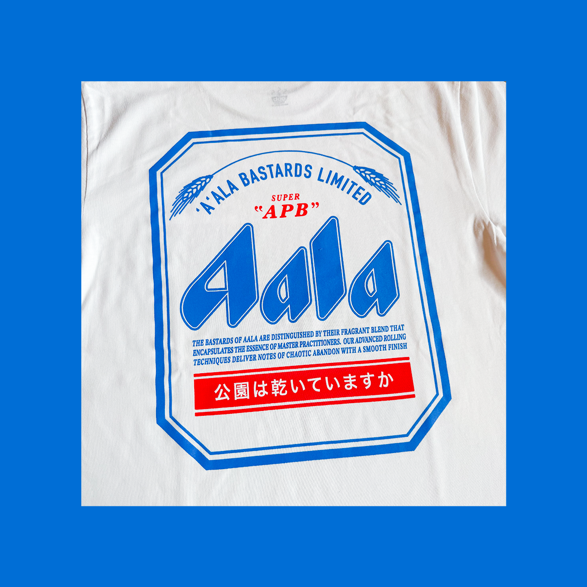 APB Skateshop APB Aala Dry Tee White/Blue