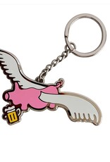 Frog Skateboards Flying Pig Keychain Pink