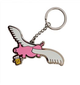 Frog Skateboards Flying Pig Keychain Pink