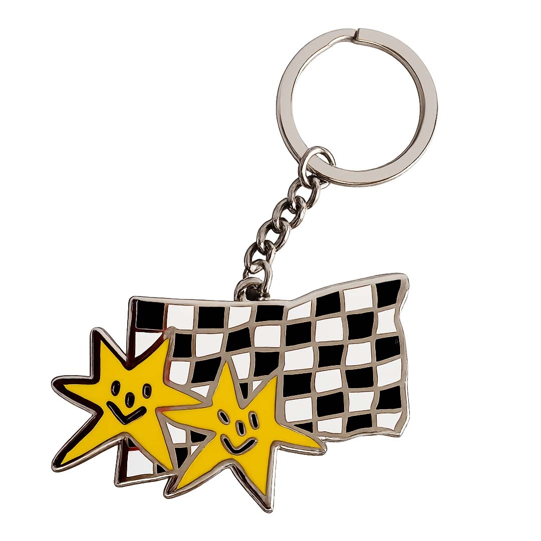 Frog Skateboards Stars Keychain Yellow