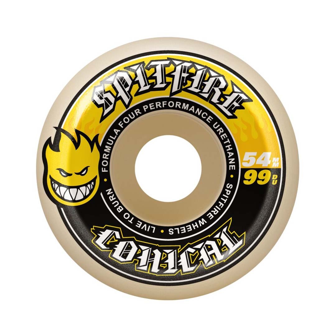Spitfire Wheels Spitfire F4 99d Conical Yellow Print 54mm