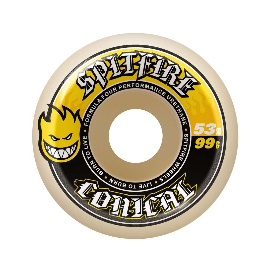 Spitfire Wheels Spitfire F4 99d Conical Yellow Print 53mm