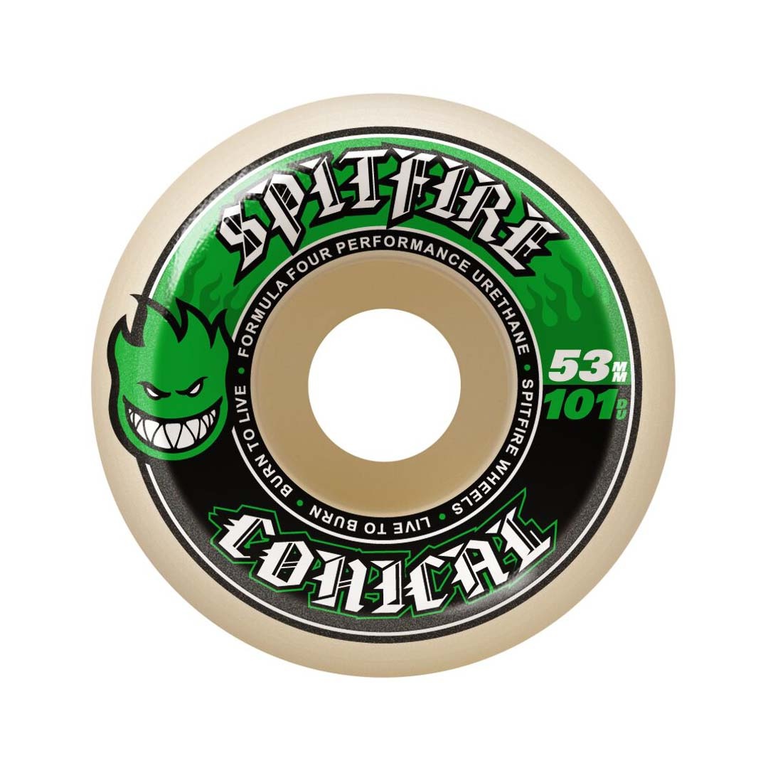 Spitfire Wheels Spitfire F4 101d Conical Green Print 53mm