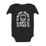 Spitfire Wheels Onesie Live To Burn Arch Black/White