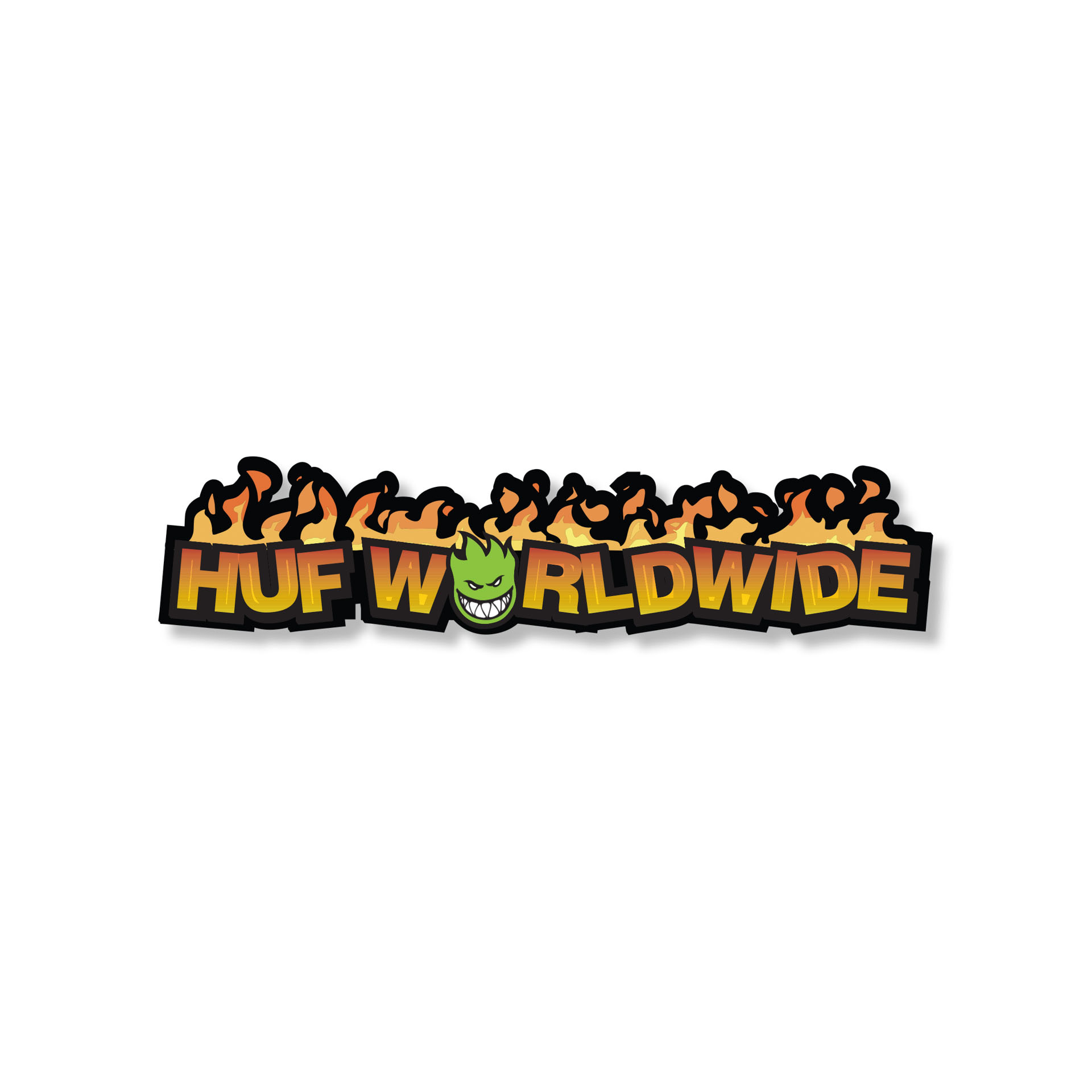 HUF Spitfire In Flames Sticker