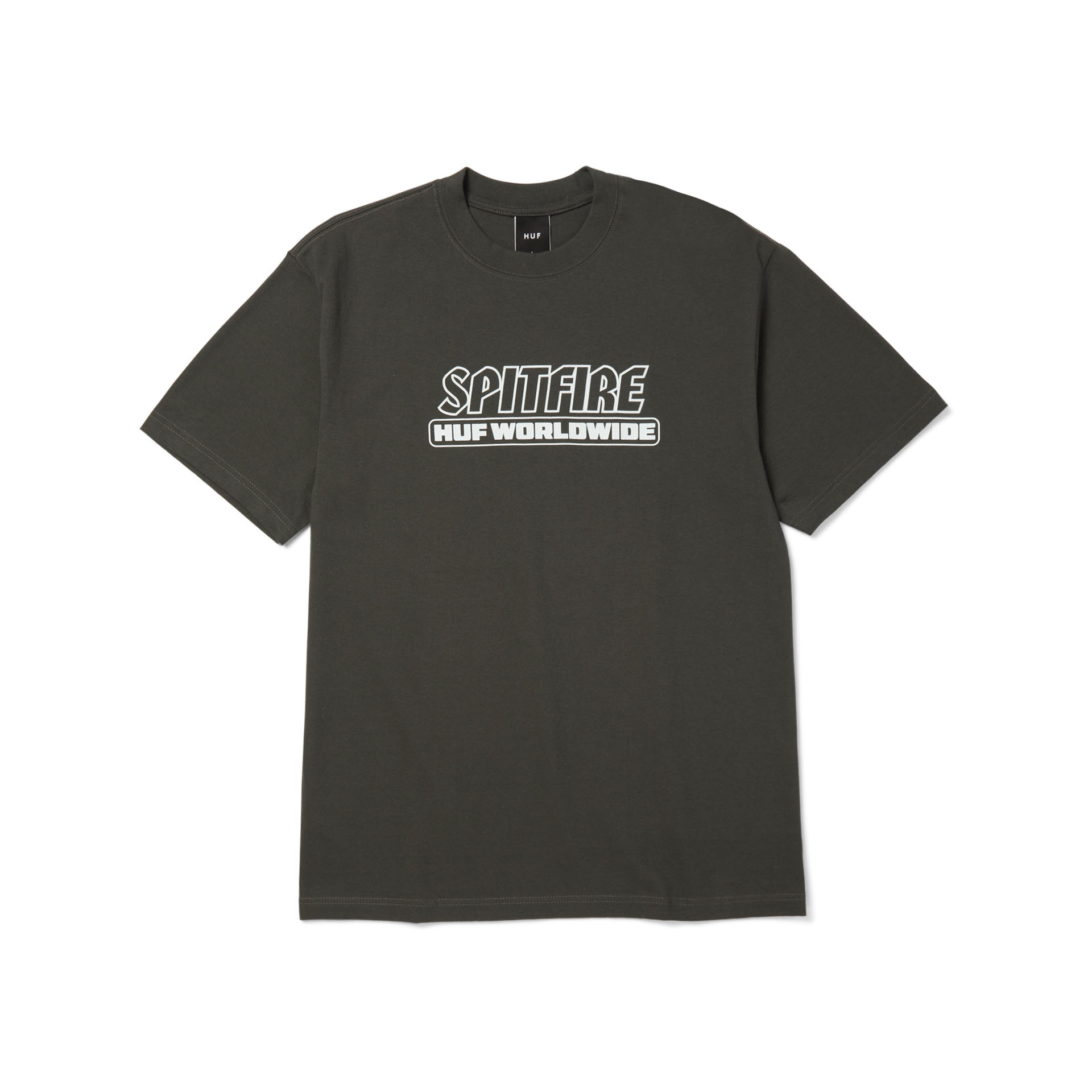 HUF Spitfire Burn Heavyweight Tee Washed Black