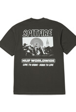 HUF Spitfire Burn Heavyweight Tee Washed Black