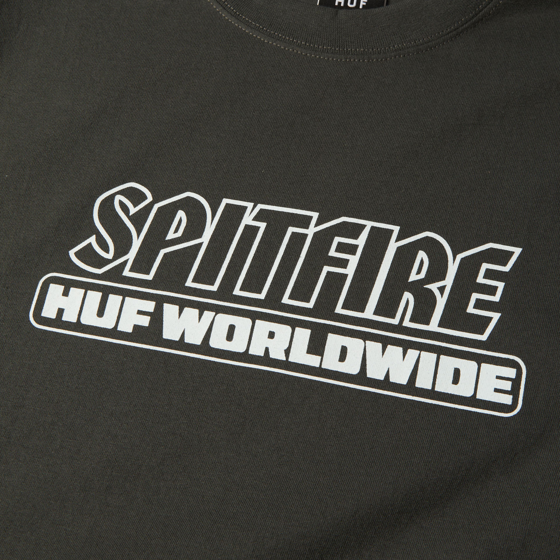 HUF Spitfire Burn Heavyweight Tee Washed Black