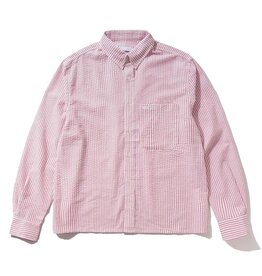Butter Brand Seersucker Striped Shirt Red
