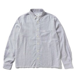 Butter Brand Seersucker Striped Shirt Navy