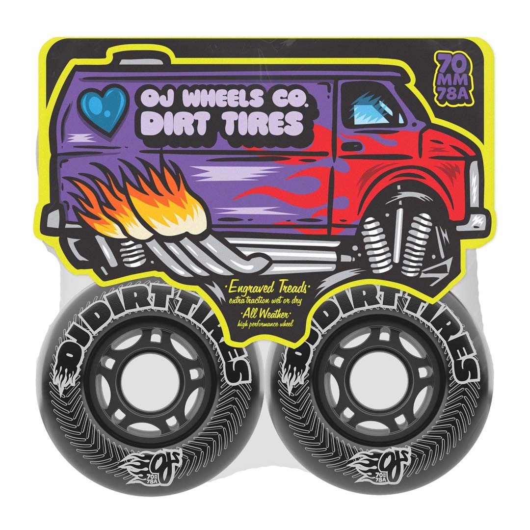 OJ Wheels Vandals Dirt Tires Thunder Juice Black 78a 70mm