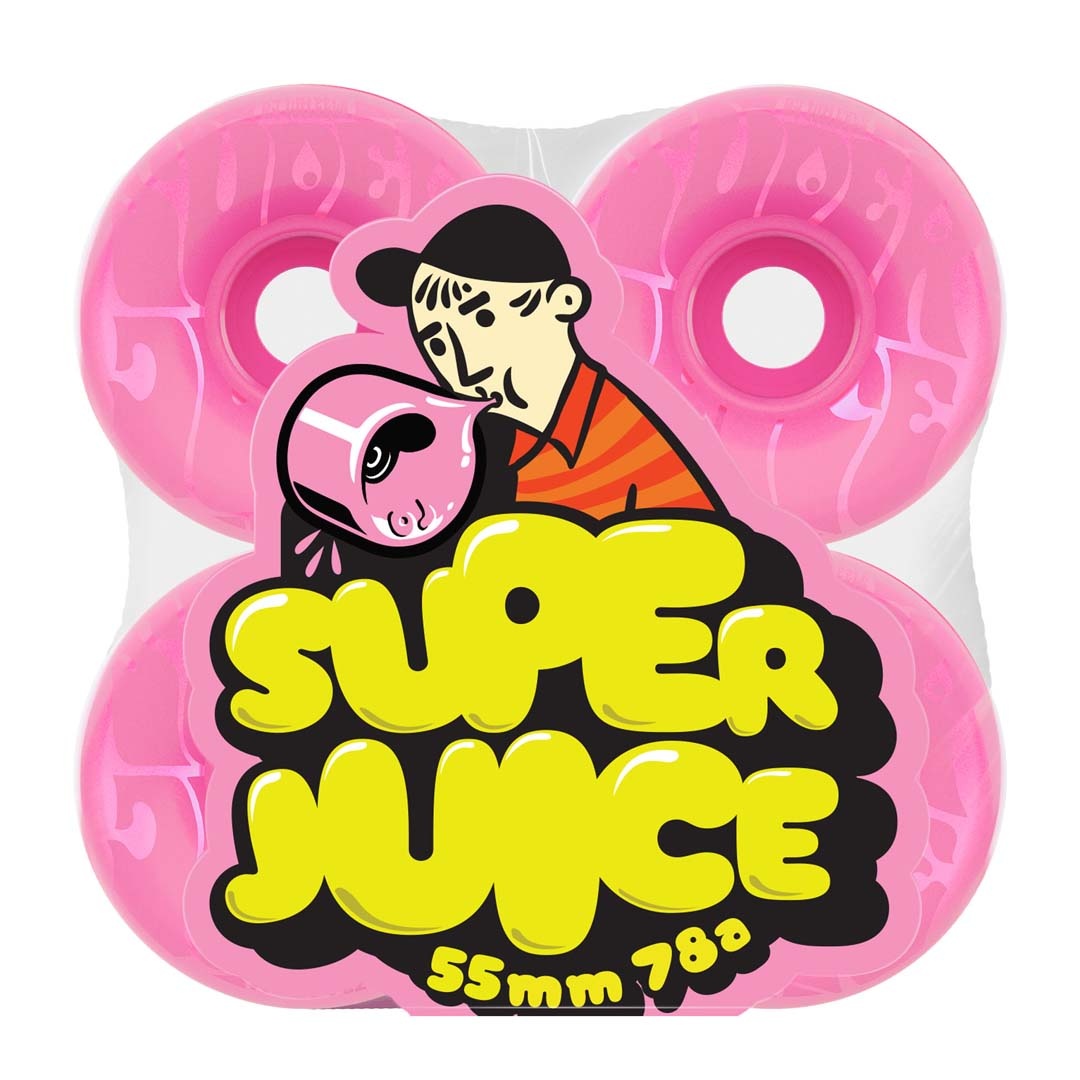 OJ Wheels Bubble Gum Mini Super Juice Transparent Pink 78a 55mm