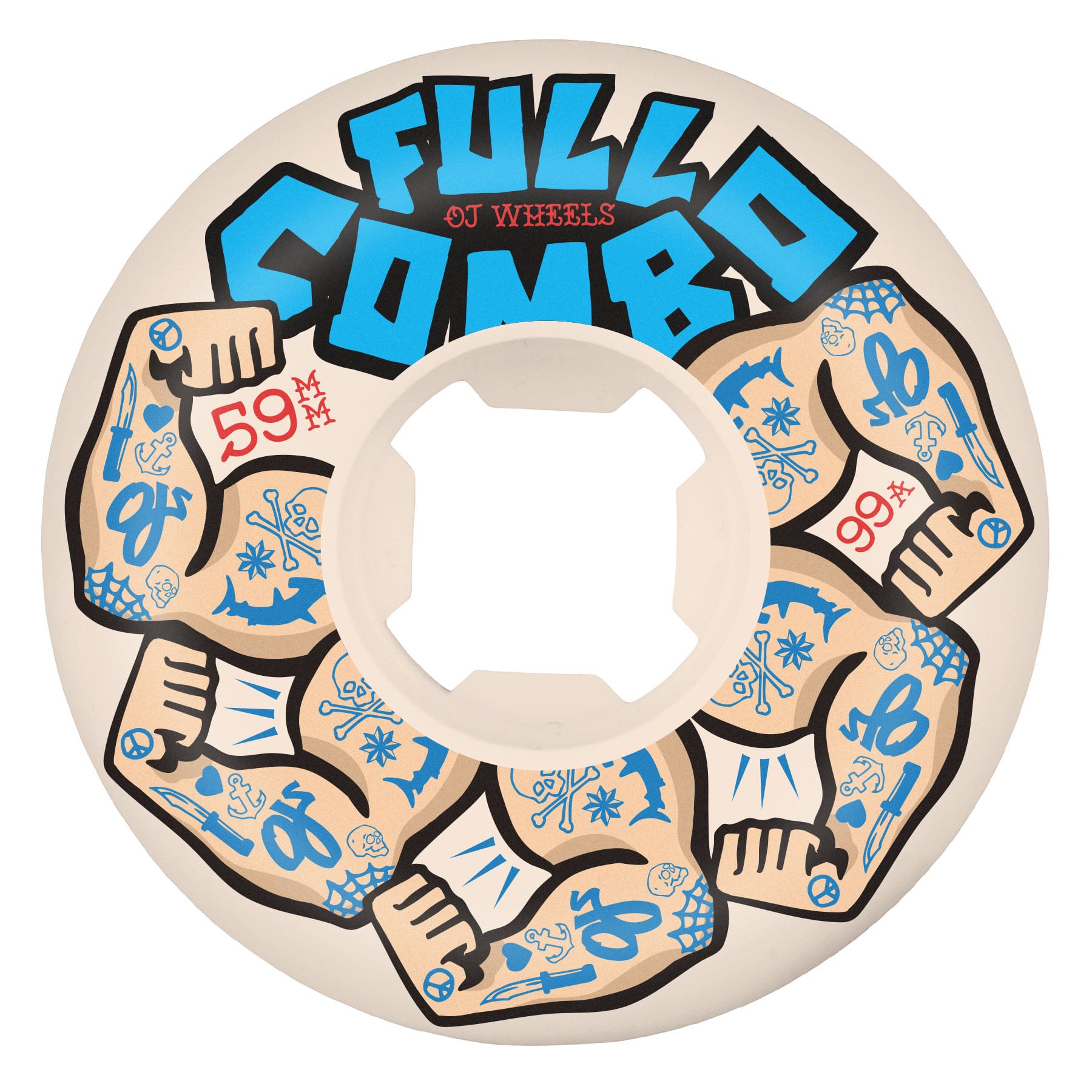 OJ Wheels Elite White Full Combo 99a 59mm