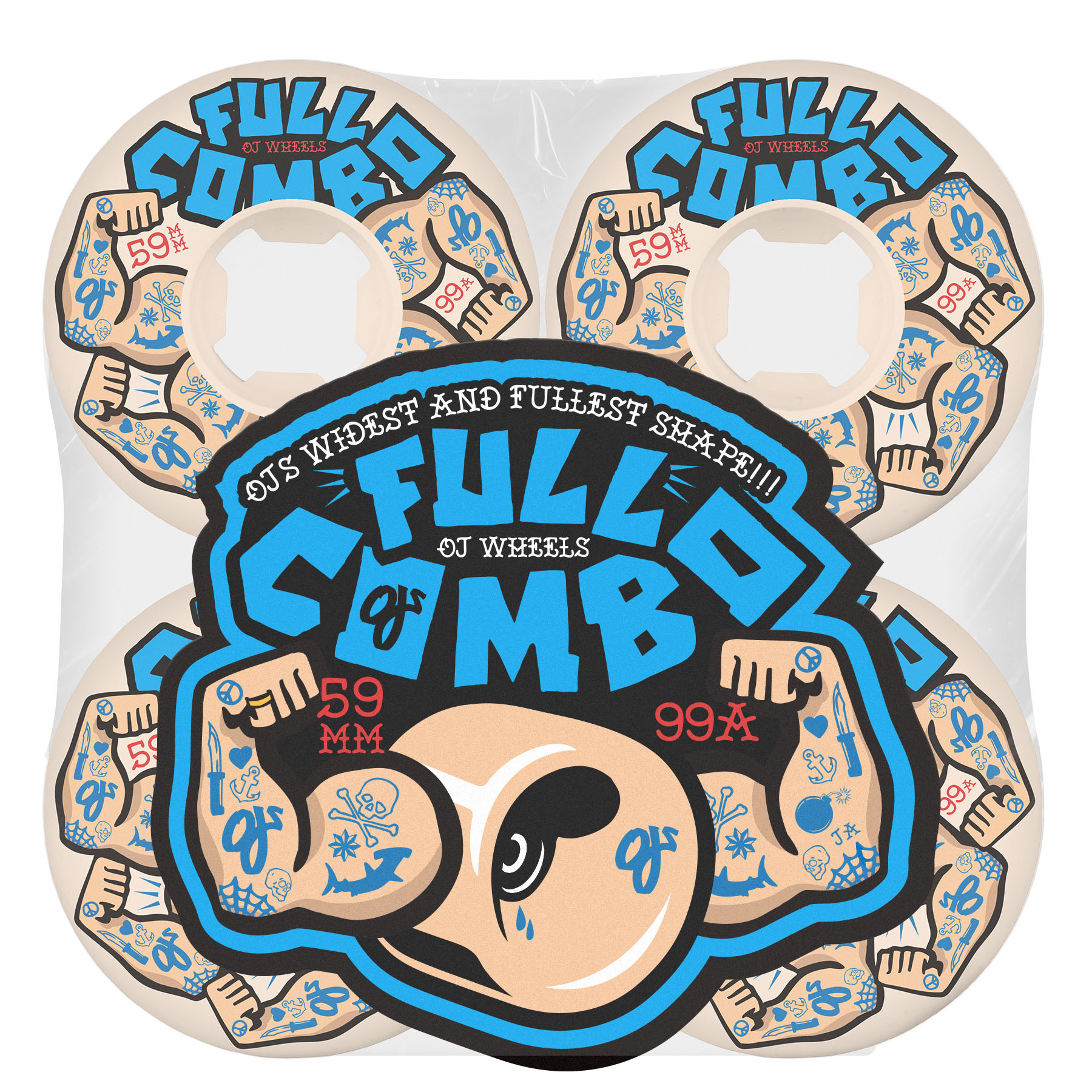 OJ Wheels Elite White Full Combo 99a 59mm
