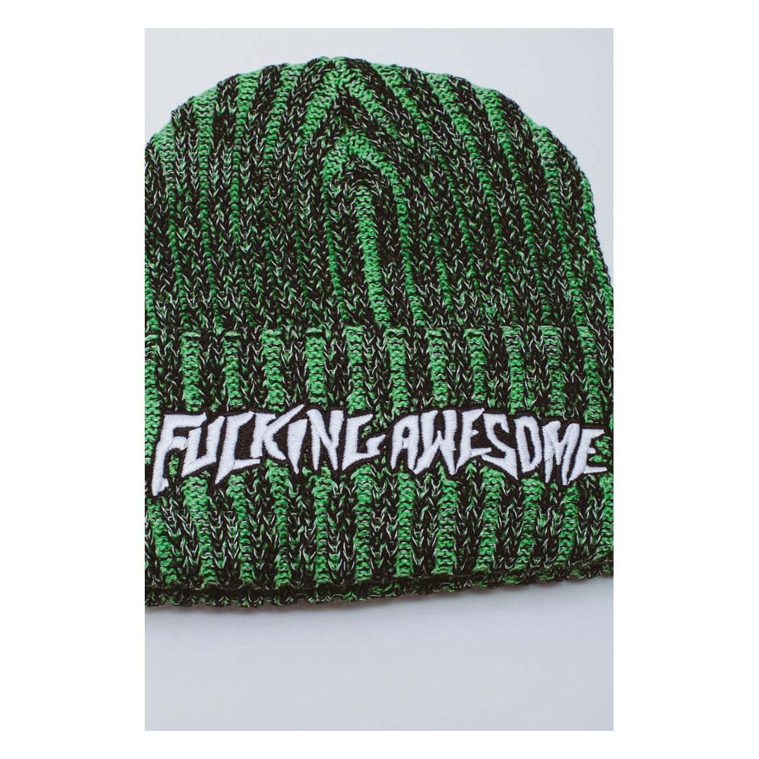 Fucking Awesome Reflective Stripe Beanie Black