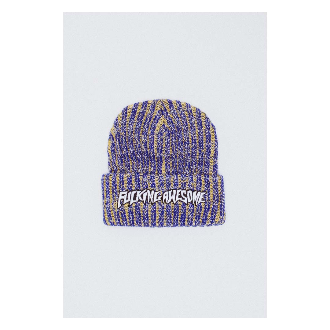 Fucking Awesome Reflective Stripe Beanie Yellow