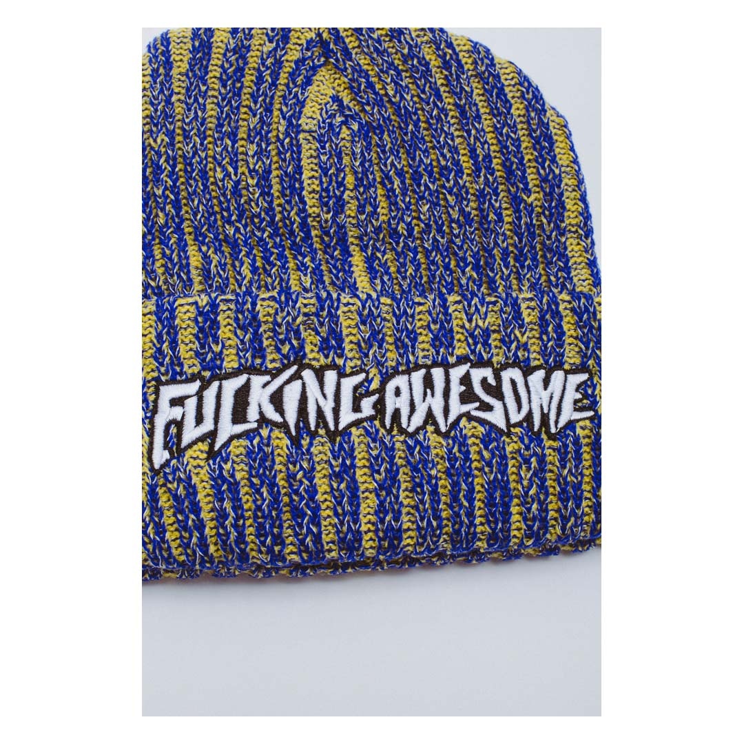Fucking Awesome Reflective Stripe Beanie Yellow