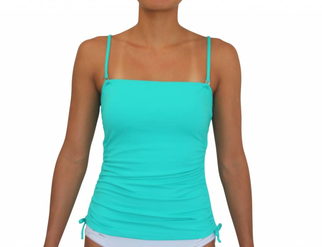 Pualani Bandeau Tankini Sea Green Solid