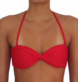 Pualani Twist Bandeau Red Solid
