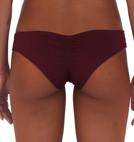 Pualani Scrunch Bootie Bottom Maroon Solid