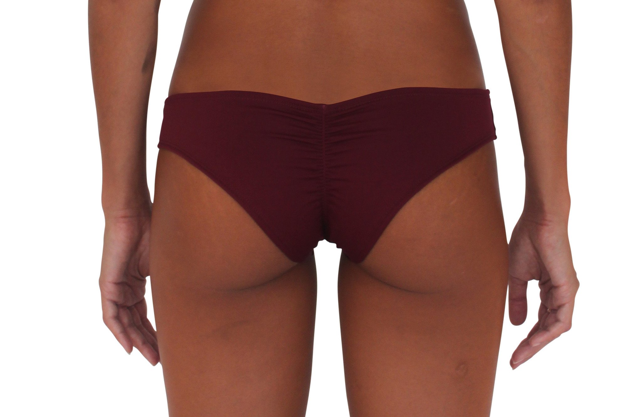 Pualani Scrunch Bootie Bottom Maroon Solid