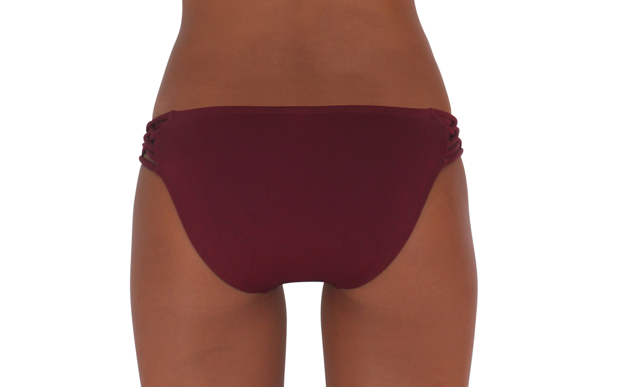 Pualani Scoop With Side Strings Maroon Solid