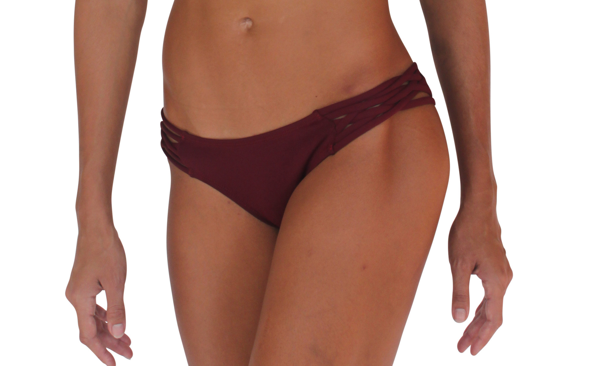 Pualani Scoop With Side Strings Maroon Solid