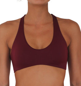 Pualani Reversible Fitness Surf Top Maroon Solid