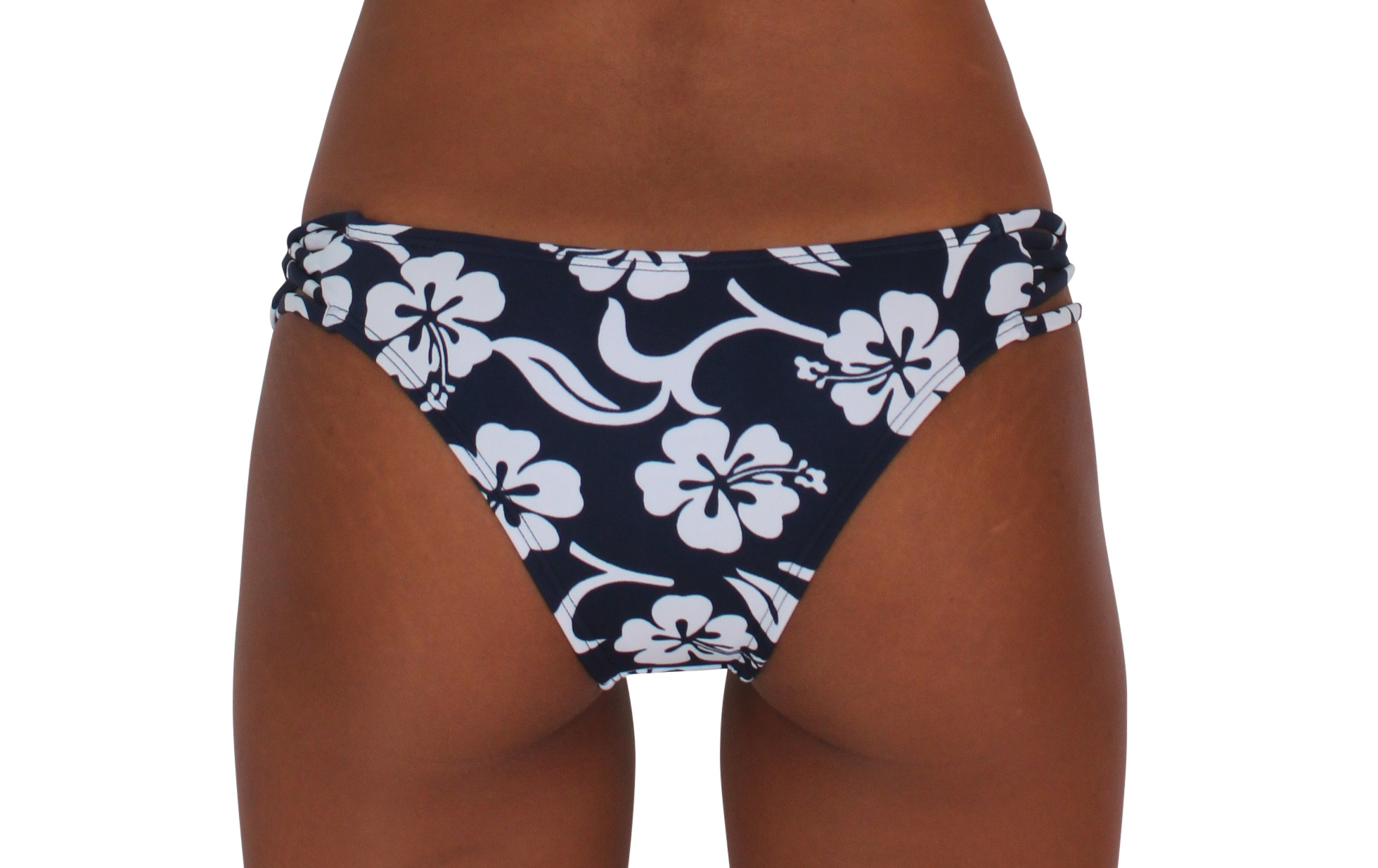 Pualani Skimpy Love With Braided Sides Hibiscus Navy